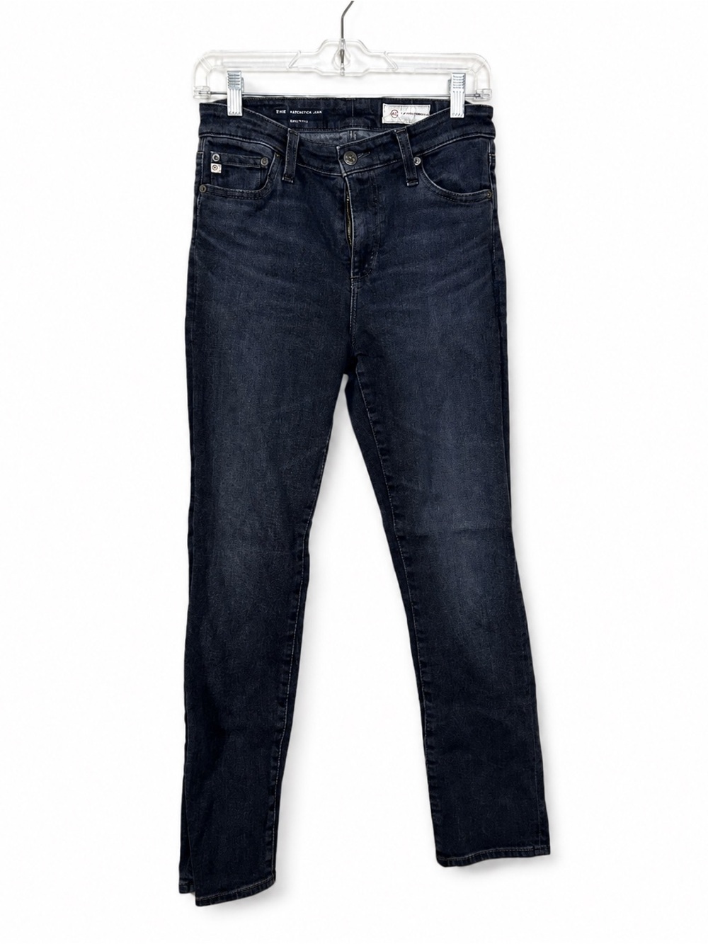 AG Jeans Womens 28 Mari Mid Rise slim Straight Italian Fabric Washed Black
